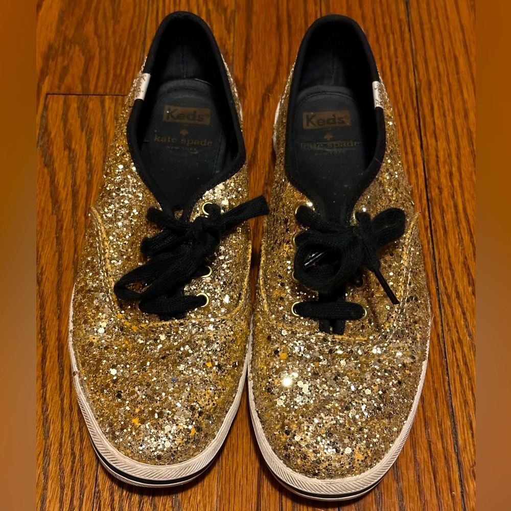 Kate Spade X Keds Gold Glitter Sneakers